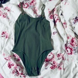 ▪️6/$25▪️ FCT Basics Olive Green Bodysuit